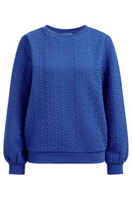 Dames sweater met structuur, IJsblauw
