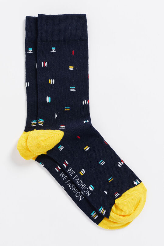 Heren sokken met dessin, Marineblauw