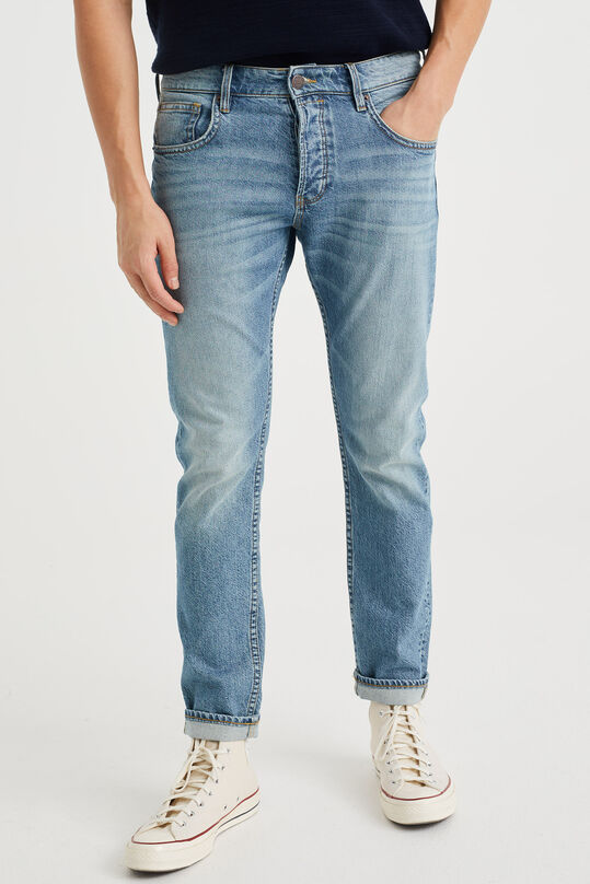 Heren slim fit jeans met comfort-stretch, Blauw