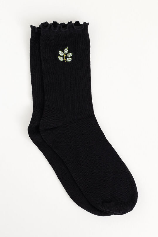 Dames sokken met embroidery, Zwart