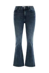 Jeans high rise flared avec stretch confort femme - Curve, Bleu foncé