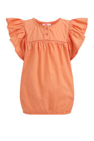 Meisjes blouse met structuur, Oranje