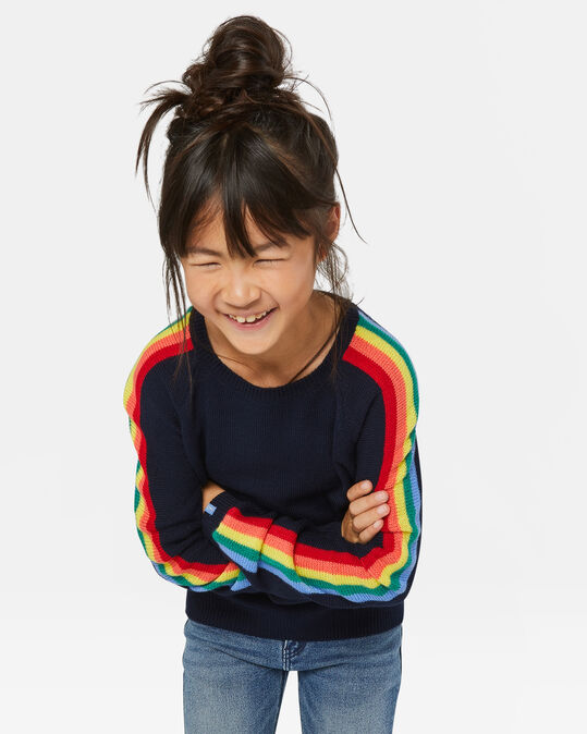 Adverteerder Gemaakt van Tranen Meisjes regenboog streep trui | wefashion.be