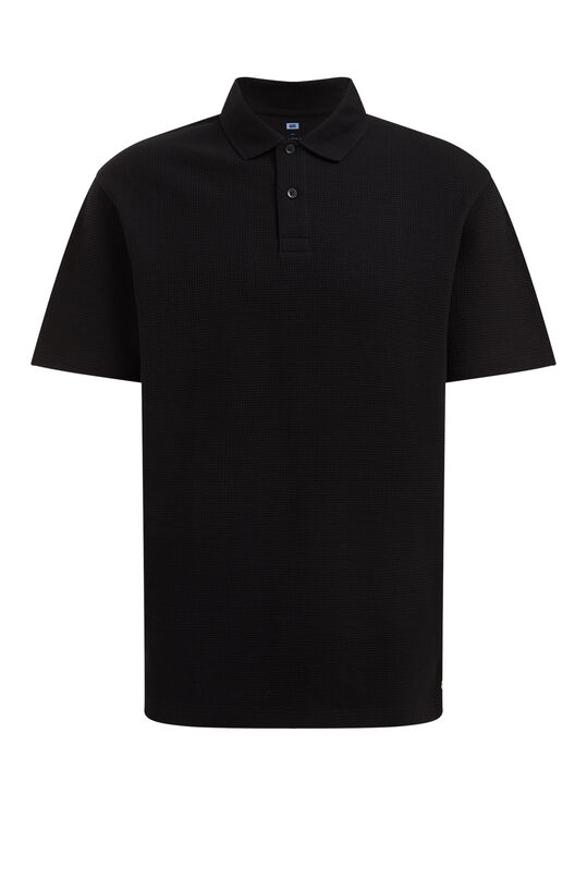 Polo relaxed fit à structure homme, Noir