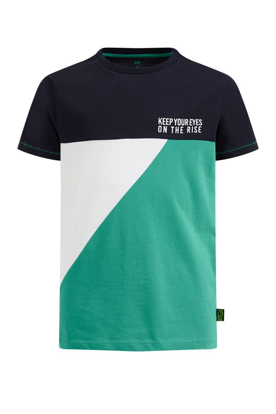 Jongens T-shirt met colourblock, Groen