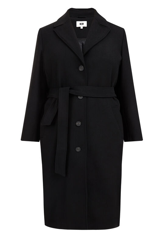 Manteau de mélange de laine femme - Curve, Noir